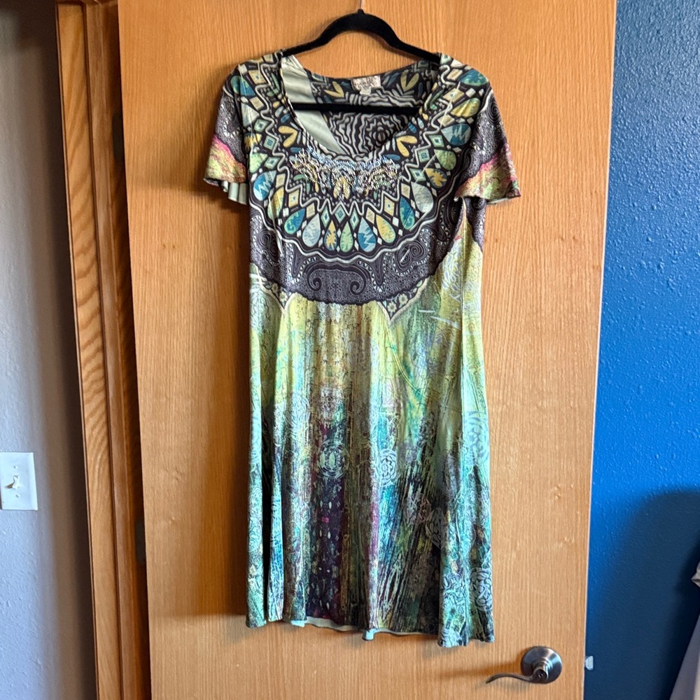 Multicolor Patterned Women's Dress